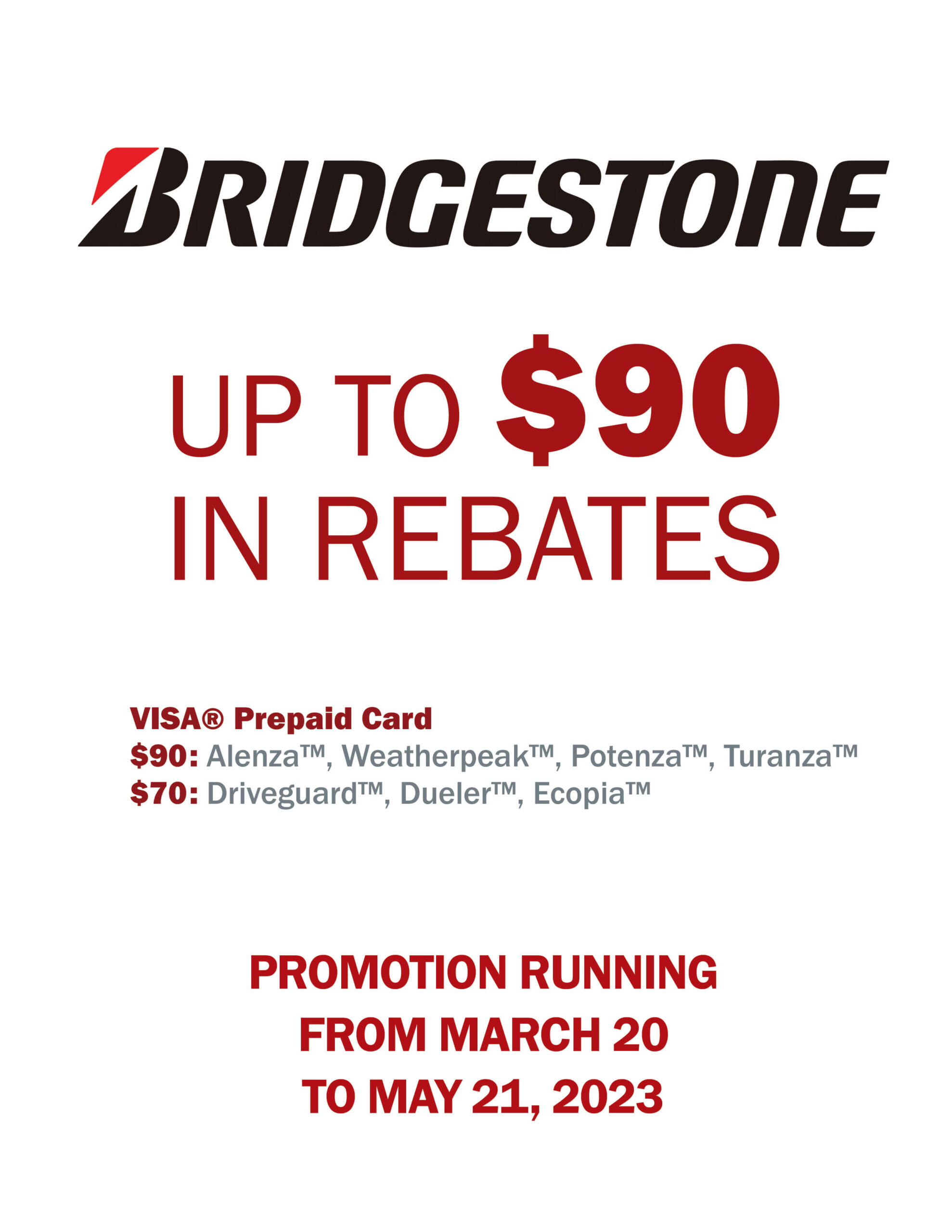 Bridgestone Spring Rebate Tirecraft